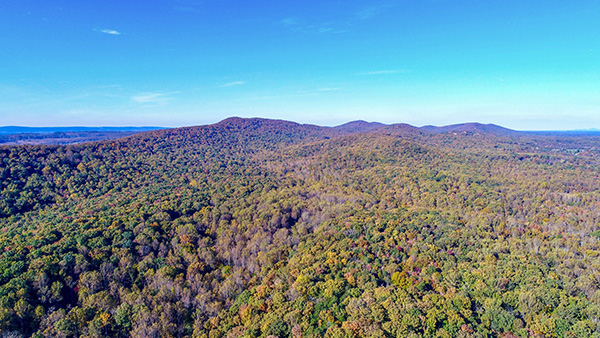 Aerial view of Bull Run Mountains Natural Area Preserve