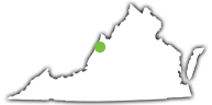 Location of Falling Spring Falls in Virginia