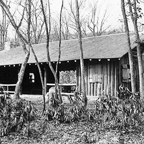 a completed shelter at Hungry Mother State Park